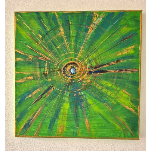 Energijska slika z larimarjem, Srčna harmonija, 40 x 40 cm