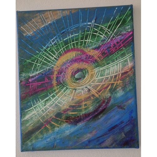 Sveti gral, nosilec skrivnih znanj - energijska slika s turkizom, 30 x 25 cm