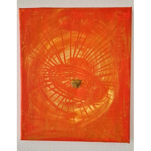 Energijska slika z rumenim jaspisom, Zlati vrtinec notranje stabilnosti, 30 x 25 cm