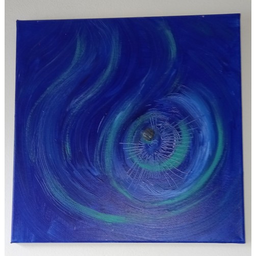 Energijska slika z Lapis Lazulijem za krepitev duhovne moči   40 x 40 cm