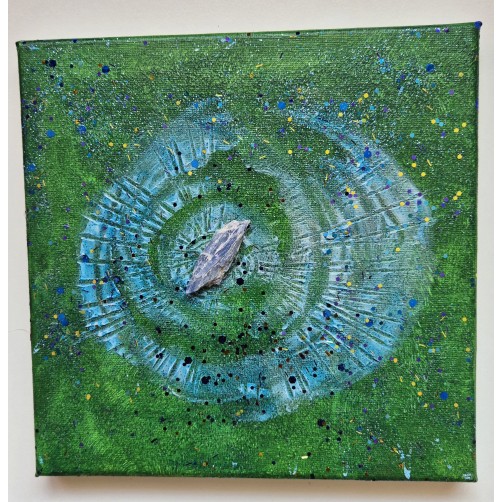 Portal intuitivne komunikacije, energijska slika s kianitom, 19 x 19 cm
