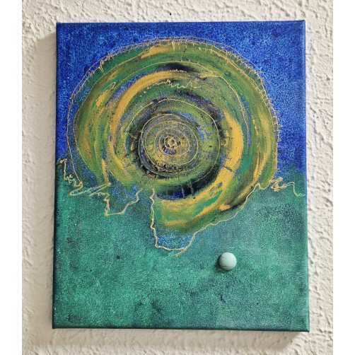 Energijska slika s turkizom, Preplet harmonije, 30 x 25 cm