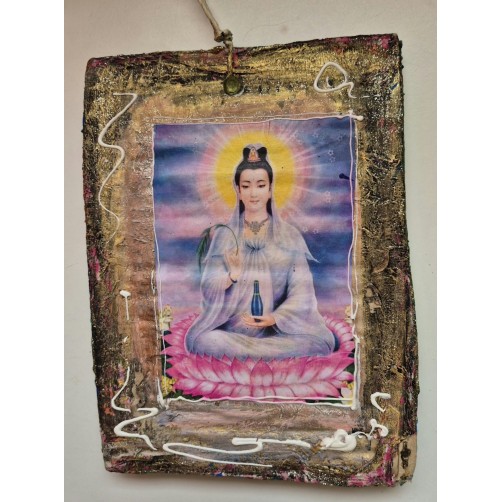 Kuan Yin, boginja nežnosti in odprtega srca, 18 x 15 cm