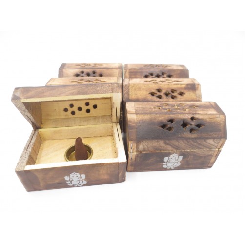 Ganesh lesena škatla za dišeče stožce 