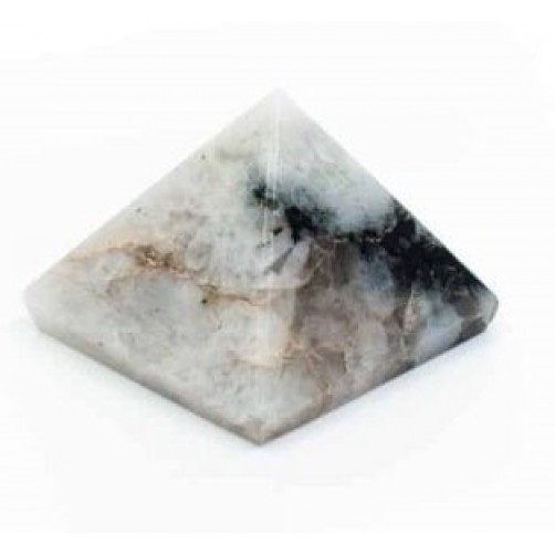 Mavrični mesečev kamen, piramida, 25 x 25 mm
