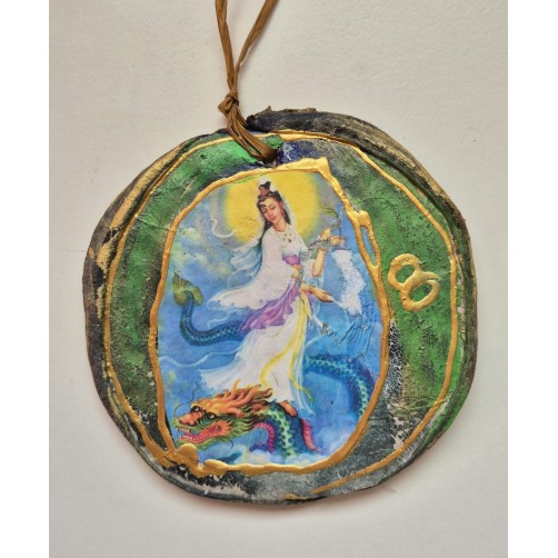 Kuan Yin in zmaj, modrost in harmonija, 10 cm