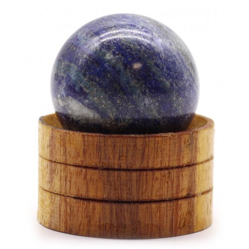 Lapis Lazuli, krogla na lesenem-stojalu, 4 cm
