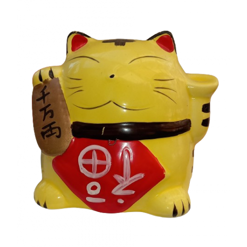 Maneki Neko, srečna mačka, rumena