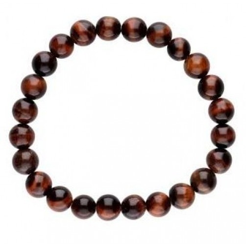 Rdeče tigrovo oko, ox eye, zapestnica, 8 mm