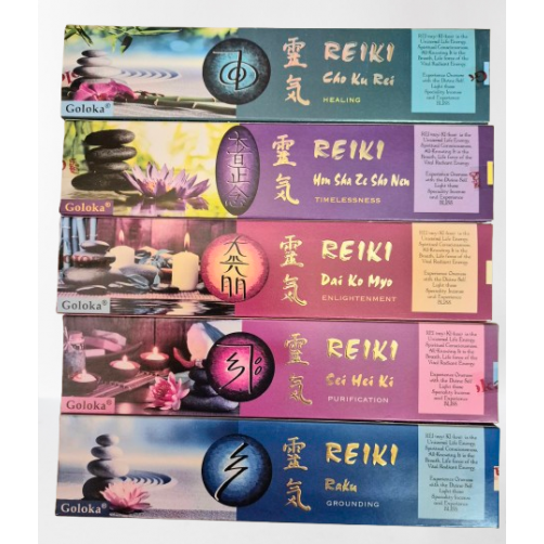 Dišeče palčke, Goloka, Reiki simboli, komplet 5 škatlic