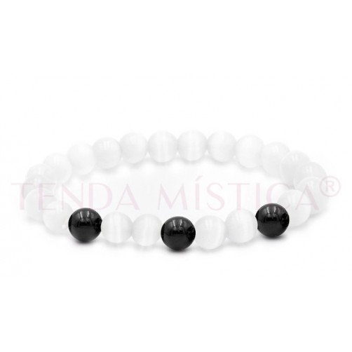 Selenit in turmalin, zapestnica, 8 mm