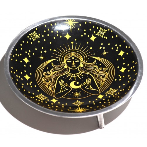 Daritveni krožnik s tremi nogami, zlata boginja 