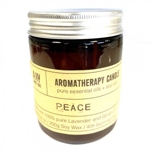 Sivka in geranija - Naravna aromaterapijska dišeča sojina sveča Peace - mir