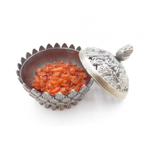 Posodica za tamjan, kadilo - tibetanska, rdeča medenina 