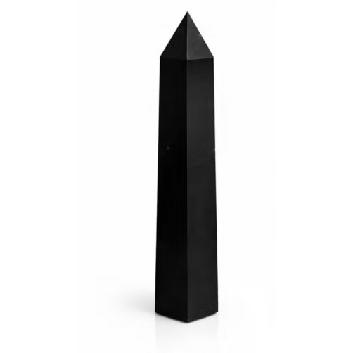 Črni turmalin, obelisk, simbol moči, stabilnosti in zaščite, 17 cm