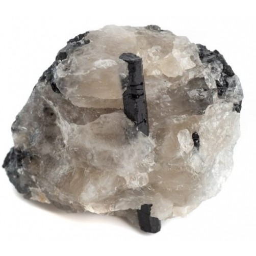 Črni turmalin v matričnem kamnu kamene strele