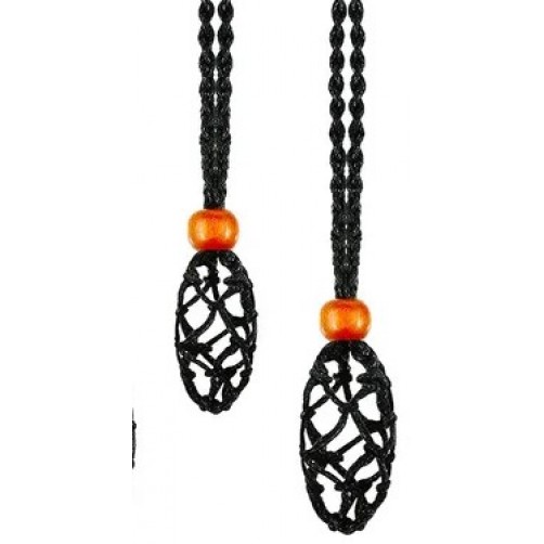 Pletena ogrlica z mrežastim obeskom za kristale